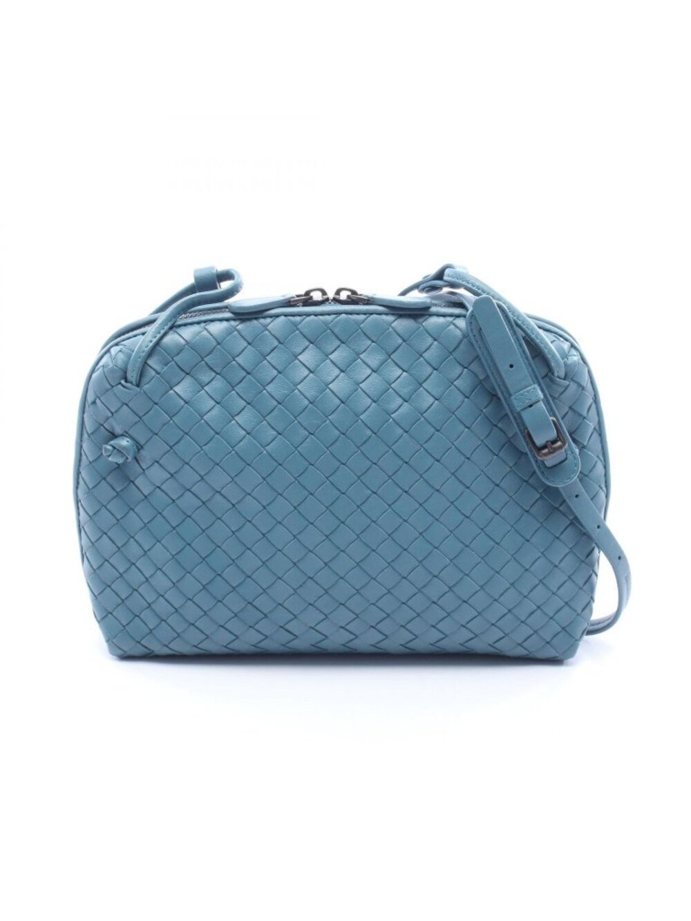 Bottega Veneta Shoulder Bag Nodini Intrecciato Blue Leather